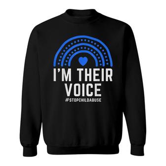 Im Their Voice Heart Child Abuse Awareness Month Prevention Sweatshirt - Seseable