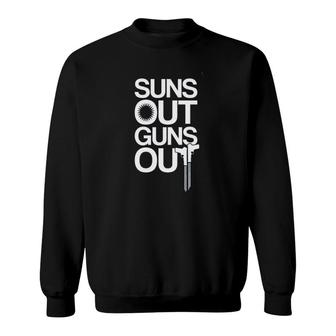 Impression Gift Suns Out Guns Out Letters Sweatshirt - Seseable