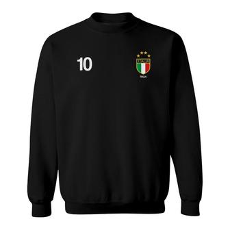 Italia Number 10 Soccer Flag Football Ten Jersey Italian Sweatshirt - Thegiftio UK