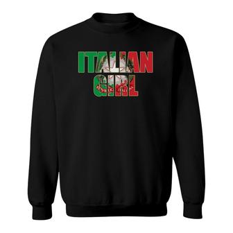 Italian Girl Flag Coat Of Arms Heritage Italy Sweatshirt - Seseable