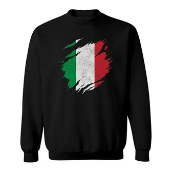 Italy Flag Italian Pride Vintage Italia Sweatshirt - Seseable