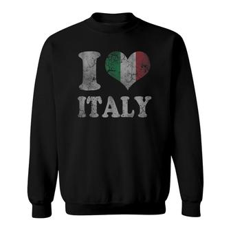 Italy Italian Flag Love Heart Italia Italiano Sweatshirt - Seseable