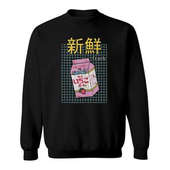 Japanese Strawberry Milk Carton Kawaii Japan Aesthetic Gift Sweatshirt | Seseable UK
