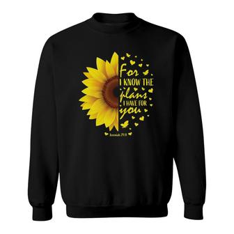 Jeremiah 2911 Christian Bible Verse Gifts Cute Sunflower Sweatshirt - Seseable