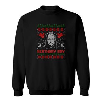 Jesus Birthday Boy Ugly Christmas Sweater Style Sweatshirt - Monsterry UK