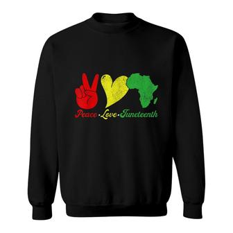 Juneteenth For Men Women Kids Peace Love Sweatshirt - Seseable