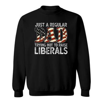 Just A Regular Dad Trying Not To Raise Liberals 4Th July Son Sweatshirt - Seseable