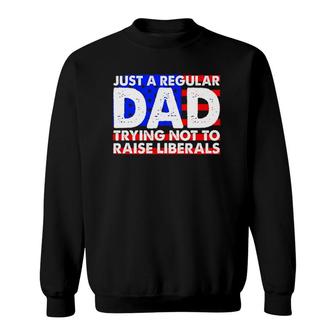 Just A Regular Dad Trying Not To Raise Liberals America Flag Sweatshirt - Seseable
