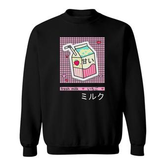 Kawaii Japanese Aesthetic Milk 90S Anime Vaporwave Otaku Sweatshirt - Seseable