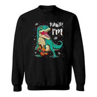 Kids 2 Years Old Dinosaurs Birthday 2Nd Party Rawrrex Boys Sweatshirt - Seseable