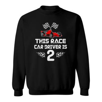 Kids 2 Years Old Race Car Birthday Boy For 2Nd Birthday Race Car Sweatshirt - Thegiftio UK