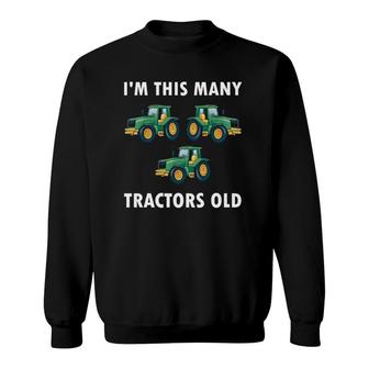 Kids 3Rd Birthday Im This Many Tractors Old - 3 Years Old Boy Sweatshirt - Thegiftio UK