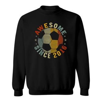 Kids 6 Years Old Awesome Since 2016 Vintage 6Th Birthday Soccer Sweatshirt | Mazezy