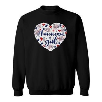 Kids American Girl Patriot 4Th Of July Independence Day Baby Girl Sweatshirt - Seseable
