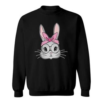 Kids Easter Bunny Cute Rabbit Messy Bun Girls Kids Sweatshirt - Thegiftio UK