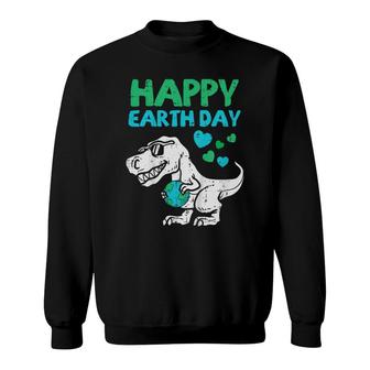 Kids Happy Earth Day Trex Dino Cute Dinosaur Boys Kids Toddlers Sweatshirt - Seseable