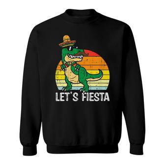 Kids Lets Fiesta Mexican Dino Trex Cinco De Mayo Toddler Boys Sweatshirt - Seseable