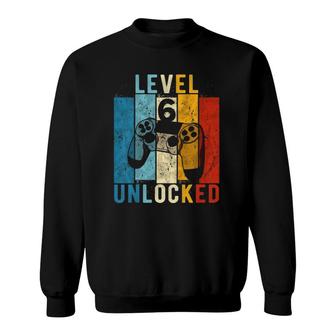 Kids Level 6 Unlocked Video Gamer 6 Years Old 6Th Birthday Gift Sweatshirt | Mazezy