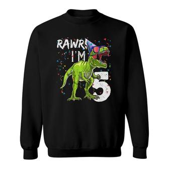 Kids Rawr Im 5 5Th Birthdayrex Dinosaur Party Gift For Boys Sweatshirt | Seseable UK