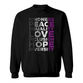 Kindness Equality Love Lgbtq Asexual Flag Ace Pride Ally Sweatshirt - Thegiftio UK