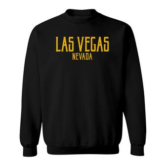 Las Vegas Nevada Vintage Text Amber Print Sweatshirt | Mazezy