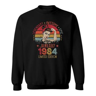 Legendary Awesome Epic Limited Edition Since January 1984 Gift Sweatshirt - Thegiftio UK
