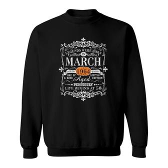 Legends Were Born In March 1964 58Th Birthday Gift Sweatshirt - Thegiftio UK