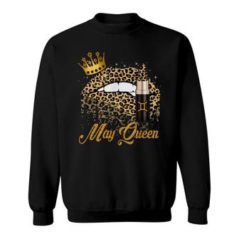 Leopard Lips May Queen Birthday Gemini Gifts Women Sweatshirt - Seseable