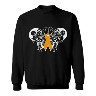 Leukemia Cancer Awareness Ribbon Butterfly Products Sweatshirt - Monsterry DE