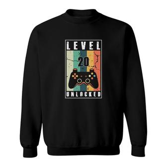 Level 20 Unlocked Quickly Awesome Since 2002 So Cheers To 20Th Birthday Sweatshirt - Seseable