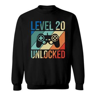 Level 20 Unlocked Since 2002 So 20Th Birthday With Gorgeous Party Sweatshirt - Seseable