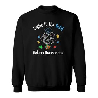 Light It Up Blue For Autism Sweatshirt - Thegiftio UK