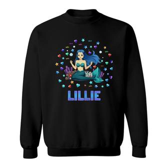 Lillie Personalised Name Mermaid For Girls Sweatshirt - Seseable