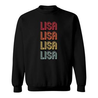 Lisa Gift Name Personalized Retro Vintage 80S 90S Birthday Sweatshirt - Seseable