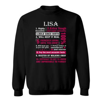 Lisa Highly Eccentric 10 Facts First Name Sweatshirt - Seseable