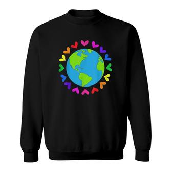 Love Earth Day Environment Activist Planet Earth Sweatshirt | Mazezy