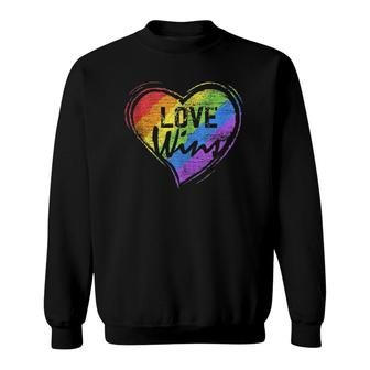Love Wins Heart Gay Pride Month Lgbt Sweatshirt - Seseable