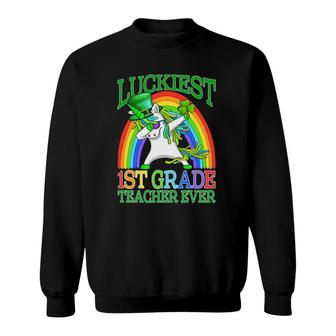 Luckiest 1St Grade Teacher Ever Unicorn St Patricks Day Sweatshirt - Seseable