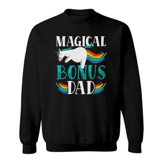 Magical Bonus Dad Proud Stepfather Cute Unicorn Step Dad Sweatshirt - Seseable