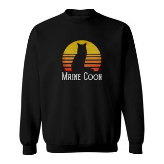 Maine Coon Cat Owner Cat Lover Sunset Retro Vintage Sweatshirt - Monsterry