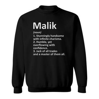 Malik Definition Personalized Name Funny Birthday Gift Idea Sweatshirt | Mazezy