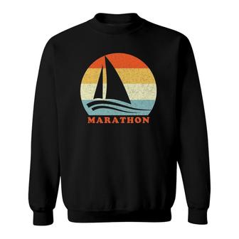 Marathon Florida Keys Vintage Retro Sailboat Vacation Sweatshirt | Mazezy