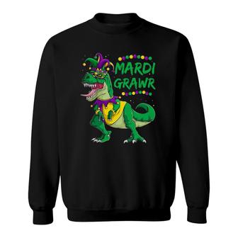 Mardi Grawr Dino Jester Outfit Mardi Grasrex Kids Boys Sweatshirt - Seseable