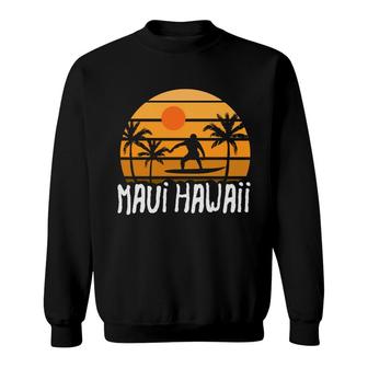 Maui Hawaii Beach Retro Sunset Summer Sweatshirt - Seseable
