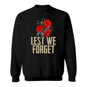 Memorial Day Dog Tag - Lest We Forget Sweatshirt - Seseable
