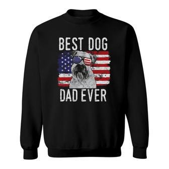 Mens American Flag Best Dog Dad Ever Soft Coated Wheaten Terrier Sweatshirt - Seseable