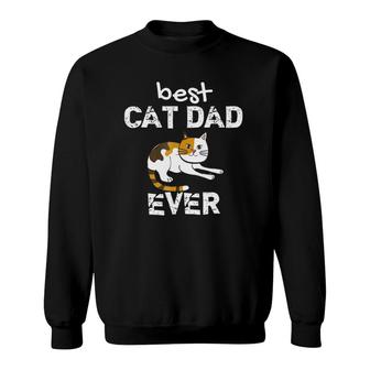 Mens Awesome Best Cat Dad Ever Mens Cat Lover Sweatshirt - Seseable