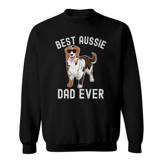 Mens Best Aussie Dad Ever Australian Shepherd Dad Fathers Day Men Sweatshirt - Seseable