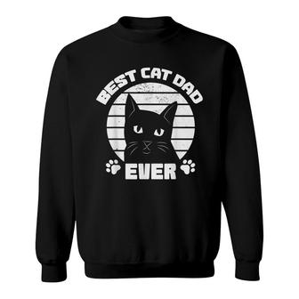 Mens Best Cat Dad Ever Cats Retro Vintage Sweatshirt - Seseable