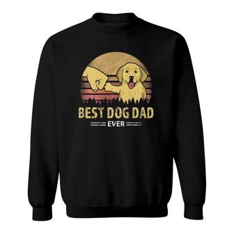 Mens Best Dog Dad Ever Golden Retriever Retro Puppy Lover Design Sweatshirt - Seseable